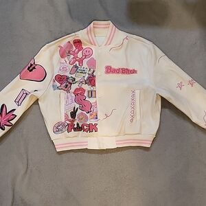 Kids Or Adult Pink and White Jacket